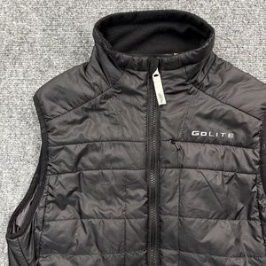 GoLite Vest Womens Small Black Quilted Full Zip Insulated Reflective Outdoor